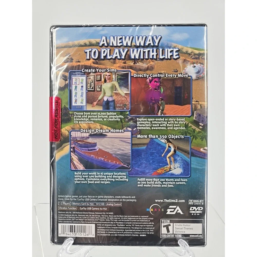 The Sims (2005) - Sony Playstation 2‎ PS2 - Brand New - Sealed - Not For Resale!